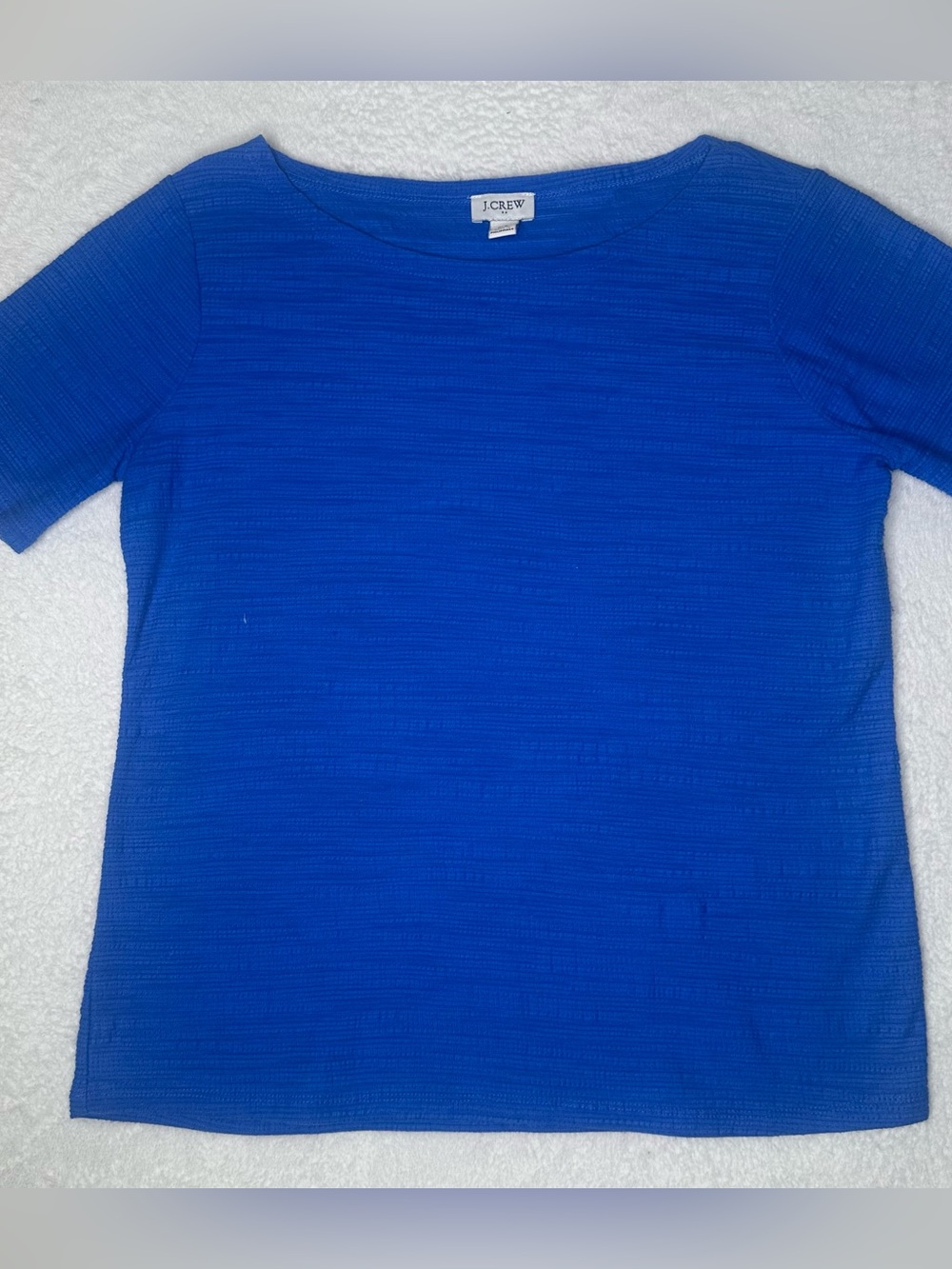 J.Crew Women’s XS Blue Textured Short Sleeve Crew Neck Top Tee